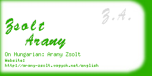 zsolt arany business card